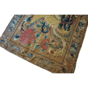 Mid 19th Century Antique Museum Grade Silk Chinese Embroidery Flatweave Textile - detail view 2