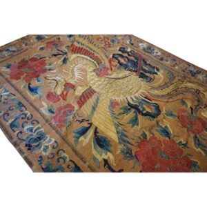 Mid 19th Century Antique Museum Grade Silk Chinese Embroidery Flatweave Textile - detail view 3