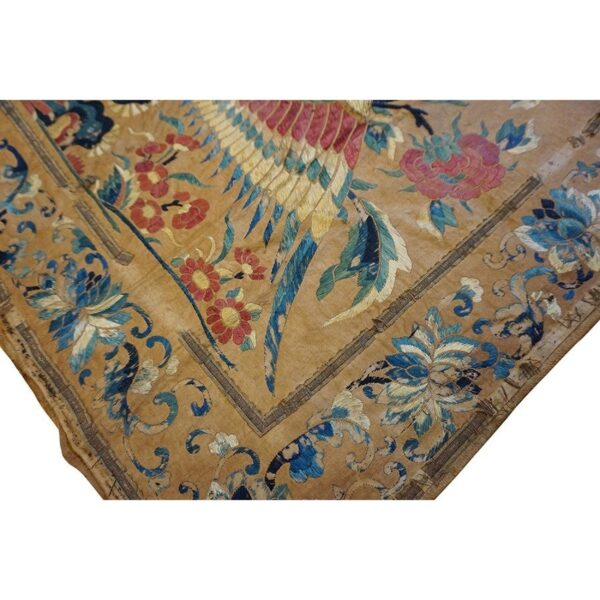Mid 19th century antique museum grade silk chinese embroidery flatweave textile 6 Mid 19th century antique museum grade silk chinese embroidery flatweave textile - detail view 5