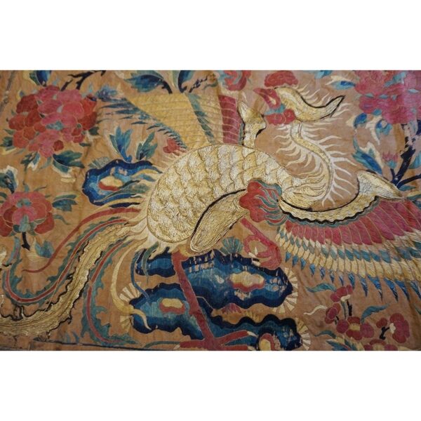 Mid 19th century antique museum grade silk chinese embroidery flatweave textile 8 Mid 19th century antique museum grade silk chinese embroidery flatweave textile - detail view 7
