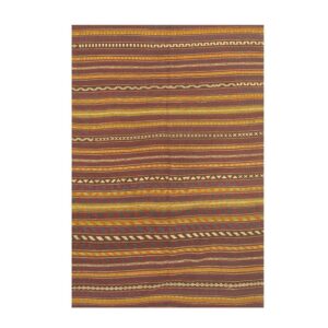 Mid Century Modern Geometric Vintage Turkish Kilim Flatweave Small Rug - detail view 5