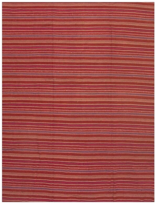 Mid century modern multicolor stripe geometric turkish kilim flatwoven wool rug 1 Mid century modern multicolor stripe geometric turkish kilim flatwoven wool rug