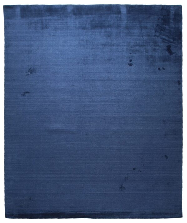 Loom urban navy handmade wool & viscose rug - 8 x 10 size rugs 1 Navy blue solid handmade wool and viscose rug, full view (sku ocu90nv8x10)