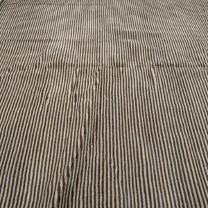 Black and beige striped handmade wool rug, Black Stripe (SKU FIO3BK8X10), detail 3