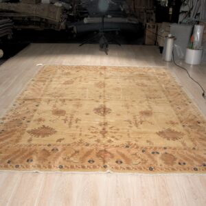 Peshawar hand knotted wool rug, Gold and Rust Oushak Design (SKU PS49496BG8X11), detail 1
