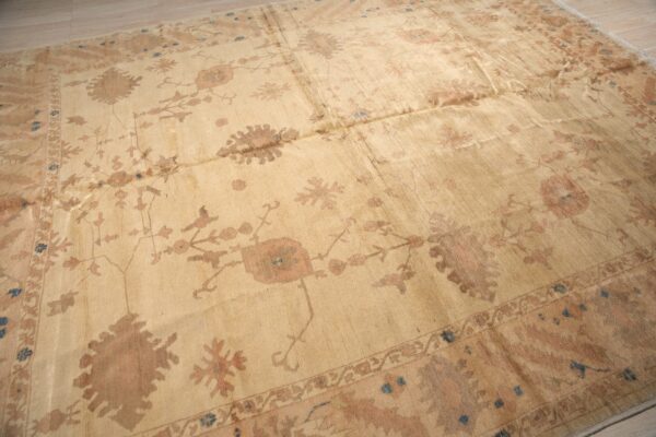 Peshawar rug, hand knotted wool, gold and rust oushak design, 8'5 x 10'6 5 Peshawar hand knotted wool rug, gold and rust oushak design (sku ps49496bg8x11), detail 4