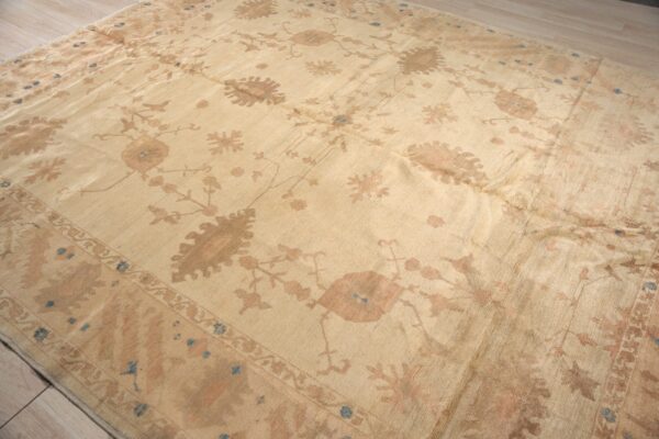 Peshawar rug, hand knotted wool, gold and rust oushak design, 8'5 x 10'6 6 Peshawar hand knotted wool rug, gold and rust oushak design (sku ps49496bg8x11), detail 5