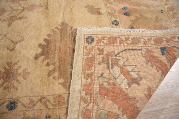 Peshawar rug, hand knotted wool, gold and rust oushak design, 8'5 x 10'6 11 Peshawar hand knotted wool rug, gold and rust oushak design (sku ps49496bg8x11), detail 10