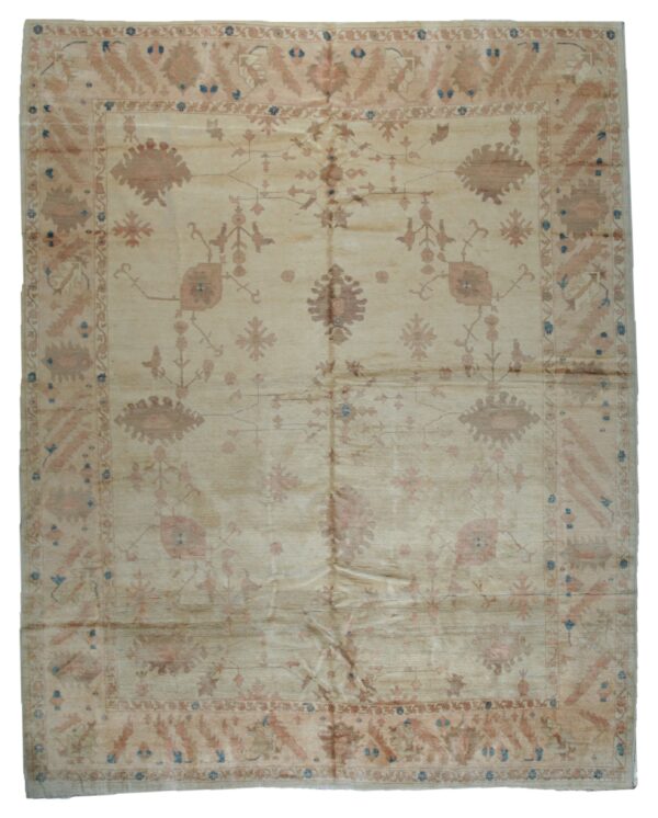 Peshawar rug, hand knotted wool, gold and rust oushak design, 8'5 x 10'6 1 Peshawar hand knotted wool rug, gold and rust oushak design (sku ps49496bg8x11), full view