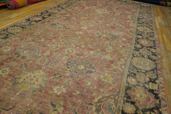 Mid-17th century persian safavid isfahan carpet, field of palmettes and vine scrolls, stock number 20133