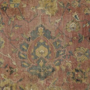 Mid-17th century Persian Safavid Isfahan carpet, close view of a field palmette, stock number 20133