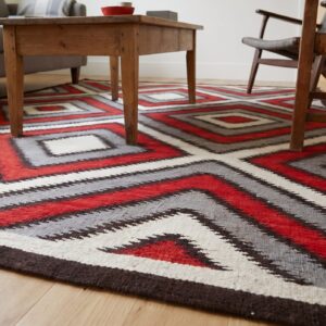 Southwestern Style Rug 6'×9' Hand-Woven Wool, Contemporary (SKU 30-10764) - living room in-room detail