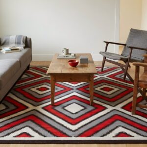Southwestern Style Rug 6'×9' Hand-Woven Wool, Contemporary (SKU 30-10764) - living room room view
