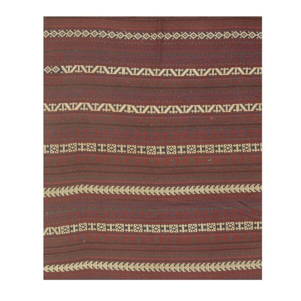 Traditional geometric tribal vintage mid-century turkish decorative kilim rug 5 Traditional geometric tribal vintage mid-century turkish decorative kilim rug - detail view 4