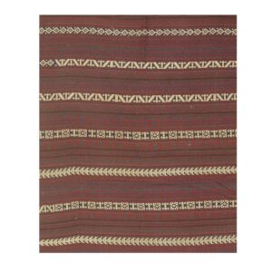 Traditional Geometric Tribal Vintage Mid-Century Turkish Decorative Kilim Rug - detail view 7