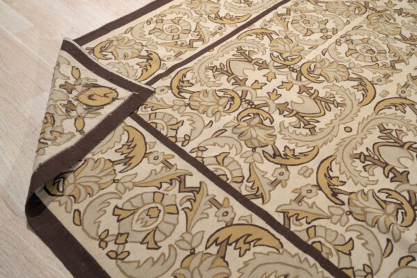 Vintage aubusson flat weave rug, beige renaissance scroll, 9' x 12' 4 Vintage aubusson flat weave rug, beige renaissance scroll (sku fa5120bg9x12), detail 3