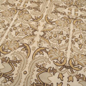 Vintage Aubusson flat weave rug, Beige Renaissance Scroll (SKU FA5120BG9X12), detail 5