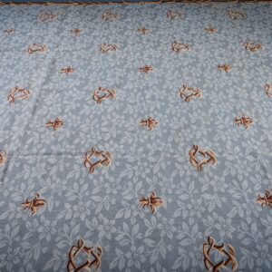Vintage Aubusson flat weave rug, Blue Fleur-de-Lis (SKU FA5111BL9X12), detail 3