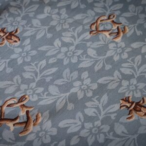 Vintage Aubusson flat weave rug, Blue Fleur-de-Lis (SKU FA5111BL9X12), detail 7