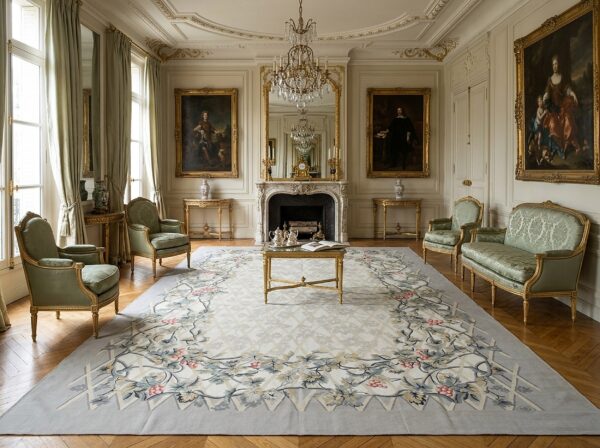 Vintage aubusson flat weave rug, grey grapevine trellis, 9' x 12' 10 Vintage aubusson flat weave rug, grey grapevine trellis (sku fa5151gy9x12), styled in a living room