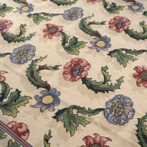 Vintage Aubusson flat weave rug, Ivory Garden Blossom (SKU FA5142IV9X12), detail 5