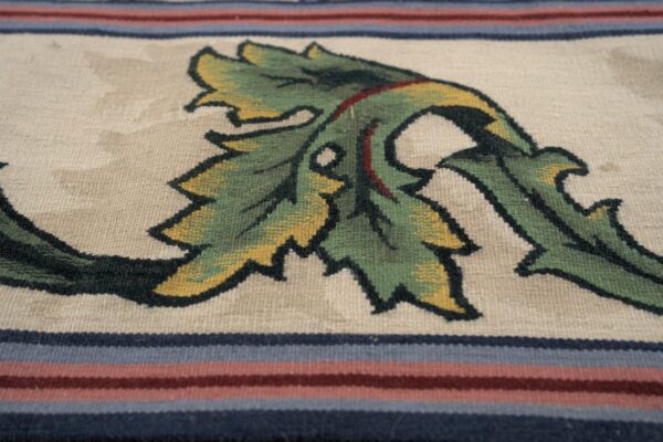 Vintage aubusson flat weave rug, ivory garden blossom, 9' x 12' 8 Vintage aubusson flat weave rug, ivory garden blossom (sku fa5142iv9x12), detail 7