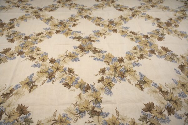 Vintage aubusson flat weave rug, ivory grapevine lattice, 9' x 12' 5 Vintage aubusson flat weave rug, ivory grapevine lattice (sku fa5176iv9x12), detail 4
