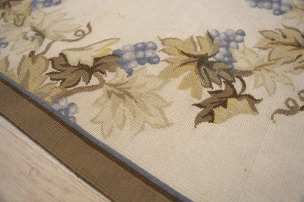 Vintage aubusson flat weave rug, ivory grapevine lattice, 9' x 12' 7 Vintage aubusson flat weave rug, ivory grapevine lattice (sku fa5176iv9x12), detail 6