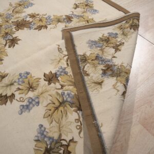 Vintage Aubusson flat weave rug, Ivory Grapevine Lattice (SKU FA5176IV9X12), detail 7