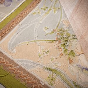 Vintage Aubusson flat weave rug, Light Blue Art Nouveau Floral (SKU FA5133LBL9X12), detail 6