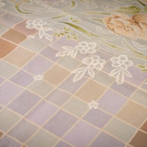 Vintage Aubusson flat weave rug, Light Blue Art Nouveau Floral (SKU FA5133LBL9X12), detail 7