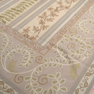 Vintage Aubusson flat weave rug, Lilac Grey Fern Stripe (SKU FA9082GY9X12), detail 4