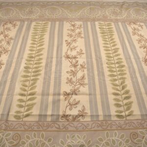Vintage Aubusson flat weave rug, Lilac Grey Fern and Vine Stripe (SKU FA5131GY9X12), detail 3