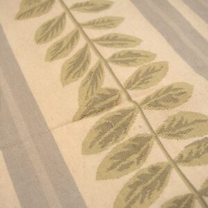 Vintage Aubusson flat weave rug, Lilac Grey Fern and Vine Stripe (SKU FA5131GY9X12), detail 11