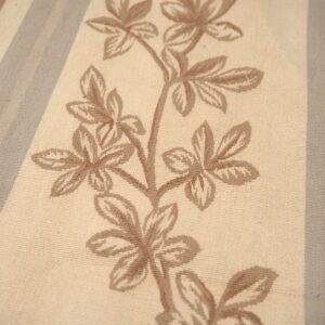 Vintage Aubusson flat weave rug, Lilac Grey Fern and Vine Stripe (SKU FA5131GY9X12), detail 12