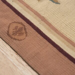 Vintage Aubusson flat weave rug, Louis XV Rosette Medallion (SKU FA5089AIV9X12), detail 7