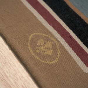 Vintage Aubusson flat weave rug, Neoclassical Compass Medallion (SKU FA8141BN9X12), detail 3