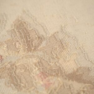 Vintage Aubusson flat weave rug, Pastel Rose Bouquet (SKU FA3498BG9X11), detail 9
