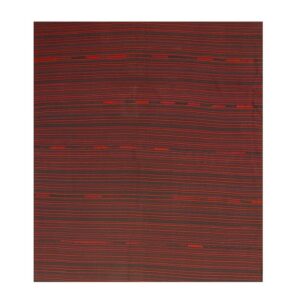 Vintage Authentic Traditional Tribal Stripe Hand-Woven Turkish Kilim Wool Rug - detail view 7