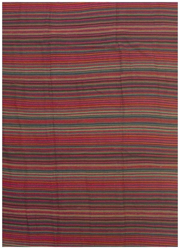 Vintage mid-century colorful stripe turkish kilim traditional flatweave wool rug 1 Vintage mid-century colorful stripe turkish kilim traditional flatweave wool rug