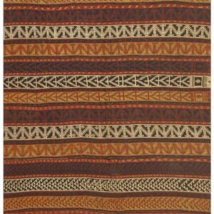Vintage Multicolor Geometric Turkish Kilim Hand-Woven Wool Flat-Weave Rug 1950s