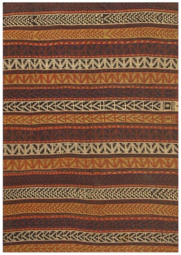 Vintage multicolor geometric turkish kilim hand-woven wool flat-weave rug 1950s 1 Vintage multicolor geometric turkish kilim hand-woven wool flat-weave rug 1950s