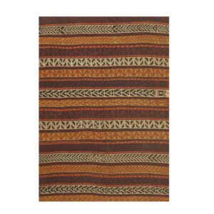 Vintage Multicolor Geometric Turkish Kilim Hand-Woven Wool Flat-Weave Rug 1950s - detail view 4