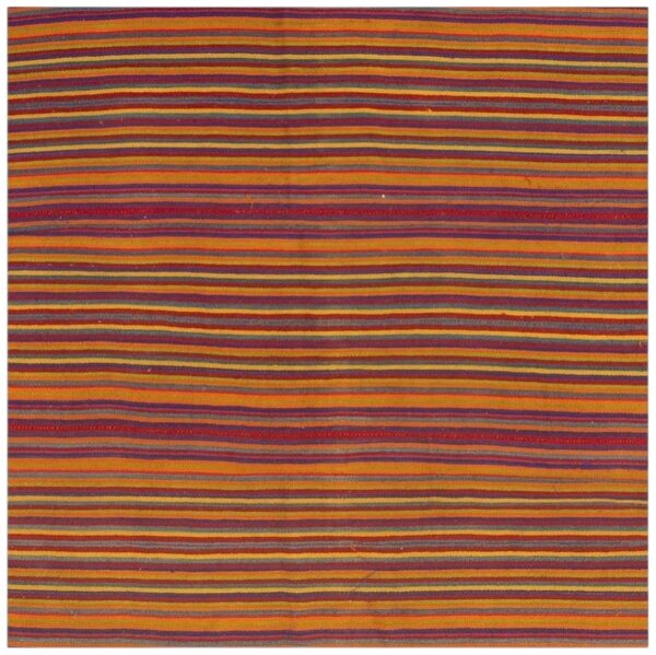 Vintage square turkish kilim hand-woven wool flat-weave rug, c. 1950s 5'2" x 5'2 1 Vintage square turkish kilim hand-woven wool flat-weave rug, c. 1950s 5'2" x 5'2