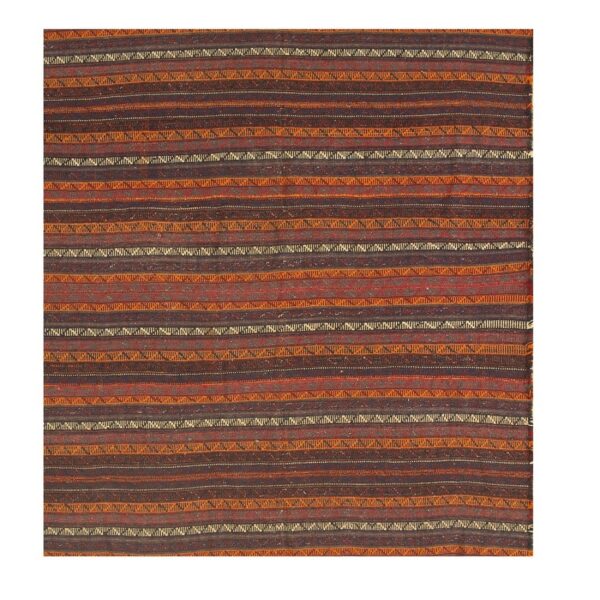 Vintage turkish kilim geometric modern hand-woven wool flat-weave rug c. 1950s 4 Vintage turkish kilim geometric modern hand-woven wool flat-weave rug c. 1950s - detail view 3