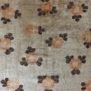 Warm Cream Color Antique Floral Pattern Mongolian Wool Pile Area Rug, detail photo 4, stock number 21187