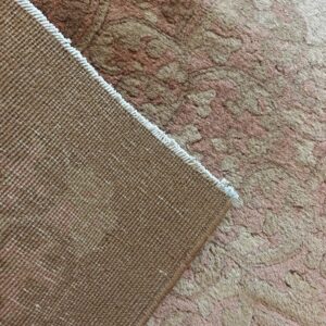Warm Light Washed Out Cream Color Minimalist Open Field Antique Chinese Deco Rug, detail photo 1, stock number 21868