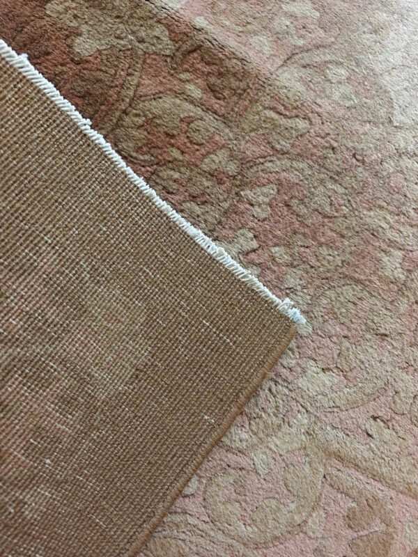 Warm light washed out cream color minimalist open field antique chinese deco rug 9 Warm light washed out cream color minimalist open field antique chinese deco rug, detail photo 1, stock number 21868