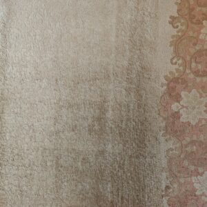 Warm Light Washed Out Cream Color Minimalist Open Field Antique Chinese Deco Rug, detail photo 2, stock number 21868