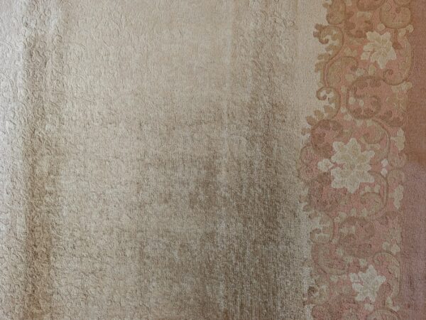 Warm light washed out cream color minimalist open field antique chinese deco rug 10 Warm light washed out cream color minimalist open field antique chinese deco rug, detail photo 2, stock number 21868